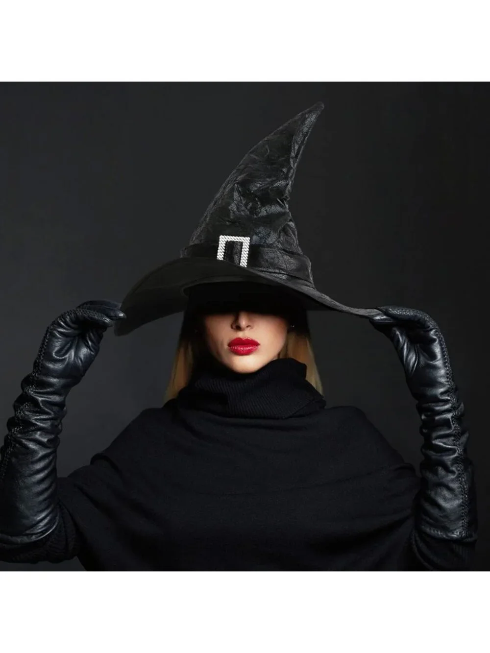 Halloween Black Witch Hat For Women Adult Men Accessory Cosplay Horror Party